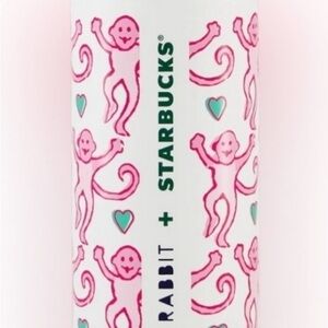 Roller Rabbit Starbucks Pink and Green Patterned Tumbler BN